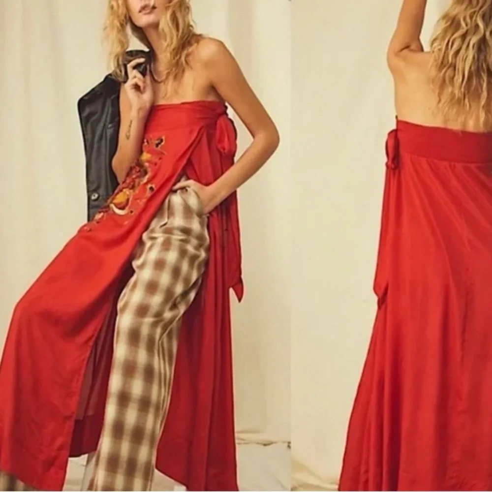 Free People Embroidered Strapless Evening Maxi Top - Picture 12 of 16